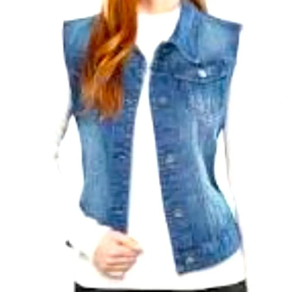 Allegra K Denim Vest - Size Small - NWOT! - Picture 2 of 8